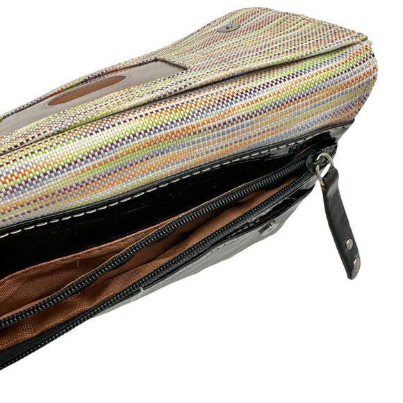 Rolfs Black Croc-Embossed Leather Wallet Clutch Card Holder Multiple Pockets - Picture 5 of 13